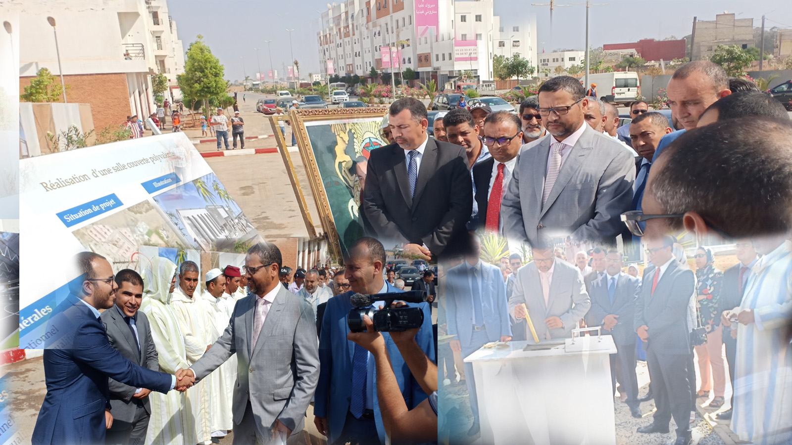 عامل عمالة المحمدية يقوم بوضع حجر الأساس لبناء قاعة مغطاة بجماعة بني يخلف
