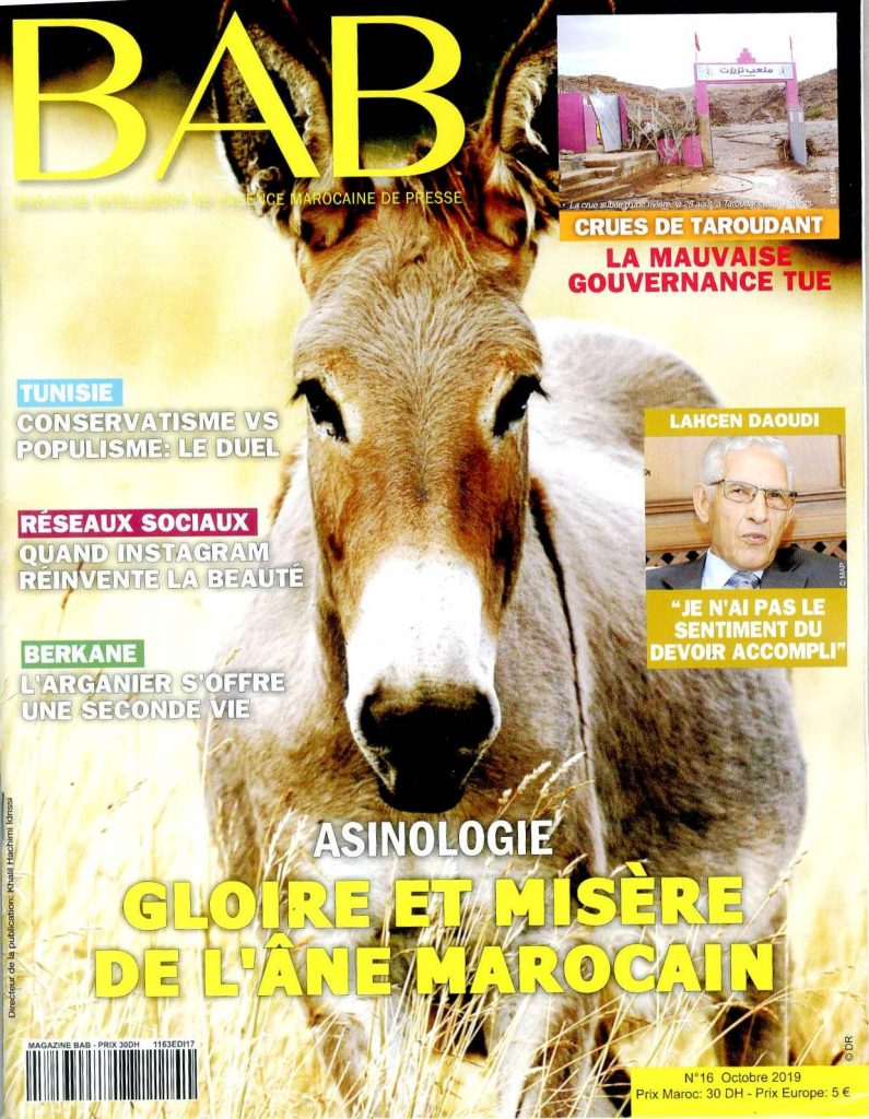 لأول مرة في مجلة مغربية  الحمار موضوع غلاف مجلة «BAB” الشهرية